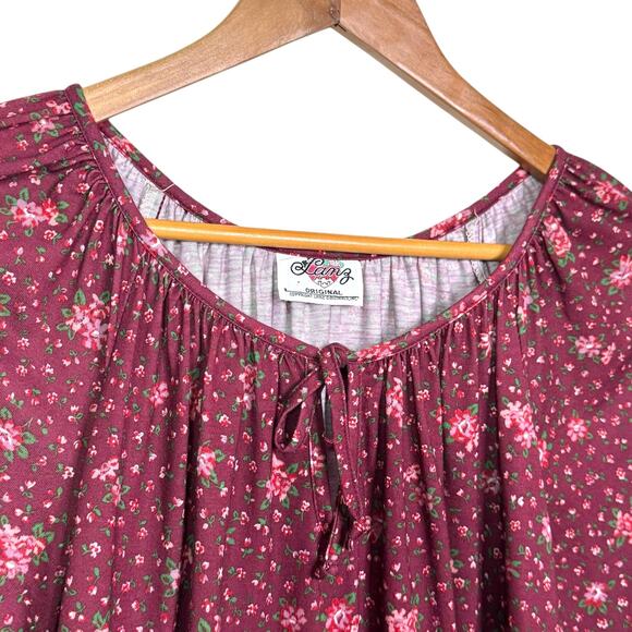 Vtg 1980's Lanz Original Floral Print Tiered Hem Cottage Core Midi Dress - Picture 5 of 8